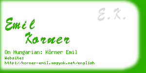 emil korner business card